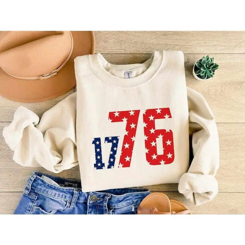 1776 America Independence Day tshirt, 4th of July Patriotic Printed Sweater, Comfy Color Unisex Retro Shirt, Special Gift from Daughter T-shirt, sweater and Hoodie