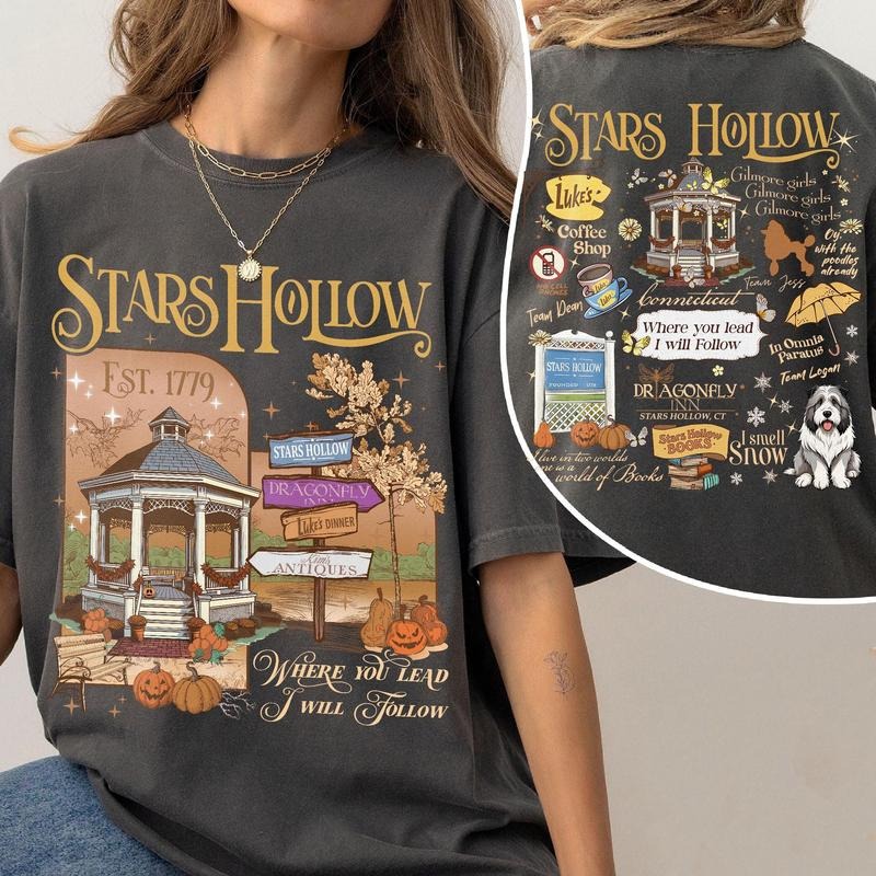 2 Slides, Stars Hollow Shirt, Where You Lead I Will Follow Shirt, Autumn Festival, Lukes Diner Shirt, Gilmore Girl Eras, Dragonfly Inn Cotton Crewneck
