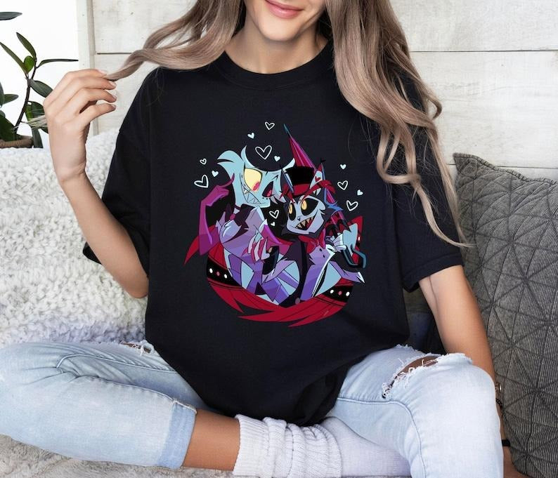 Angle Dust and Husk Hazbin Hotel Shirt, Huskerdust Hazbin Hotel Cartoon