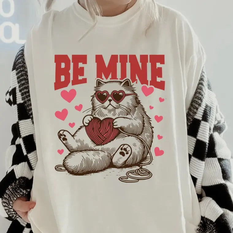 Be Mine Cats #2 GILDAN Shirt~ coffee shirt Unisex Apparel Relaxed Fit Printed In The USA Clothing Womenswear Casual Comfort Cotton Top Athletic Boho Chic