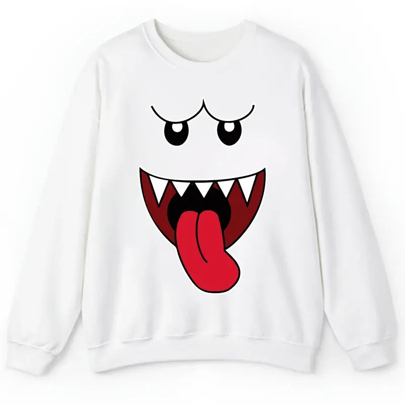 Boo Ghost Face Premium Unisex Sweater Shirt Cotton Hoodie