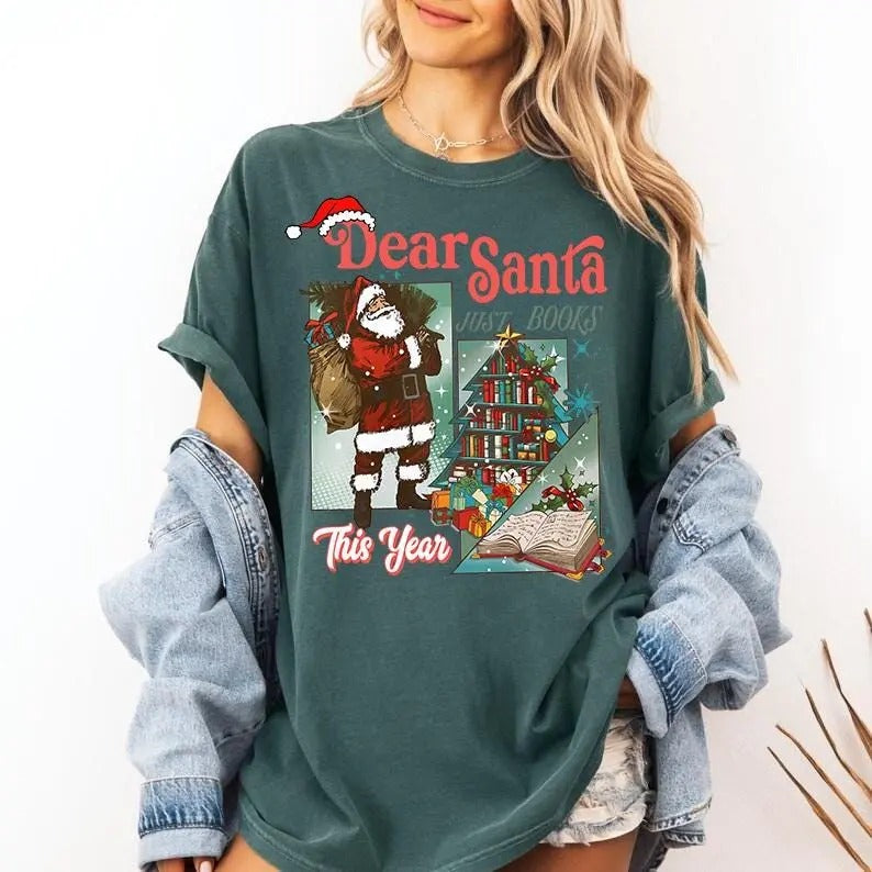 Bookish Christmas Sweatshirt, Holiday Book Lover Sweatshirt, Santa Reader Holiday Hoodie, Gift For Book Lover, Vintage Santa T-shirt, sweater and Hoodie