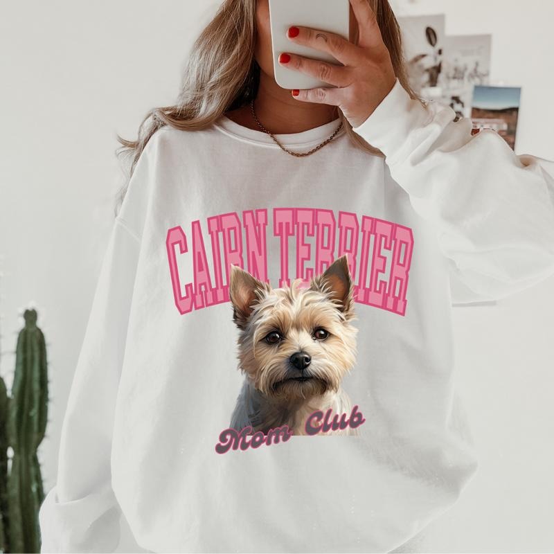 Cairn Terrier Mom Club Sweatshirt ~ Sweatshirt Unisex Apparel Relaxed Fit Printed in the USA Clothing Womenswear Casual and Comfortable