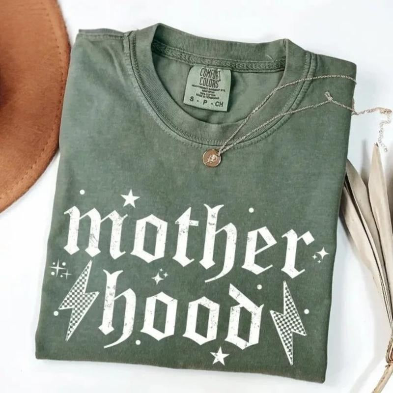 Comfort Colors Mother Hood Shirt, Trendy Mom Shirt, Oversized Graphic Mom T-shirt, Motherhood Shirt, Stylish Mama Tee, Mother's Day GiftGraphic Tee Womenswear men's t shirts