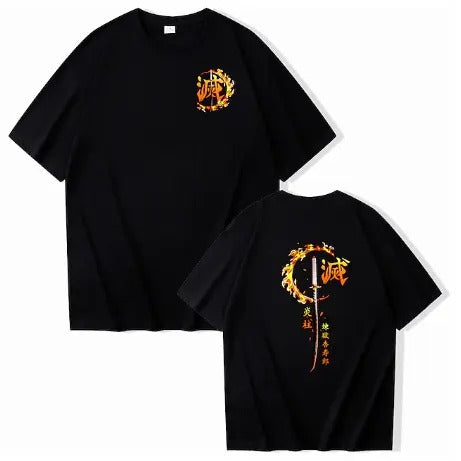 Demon Slayer Kyojuro Rengoku Katana T-Shirt, 90s Slayer Style, Anirme T-shirt, Anime Sweatshirt, Graphic Anime Tee, Anime Lovers Shirt Japanese Anime Tees, Special T-shirt, Anime Manga Shirt, Anime Shirt, Hoodie, Crewneck Cotton