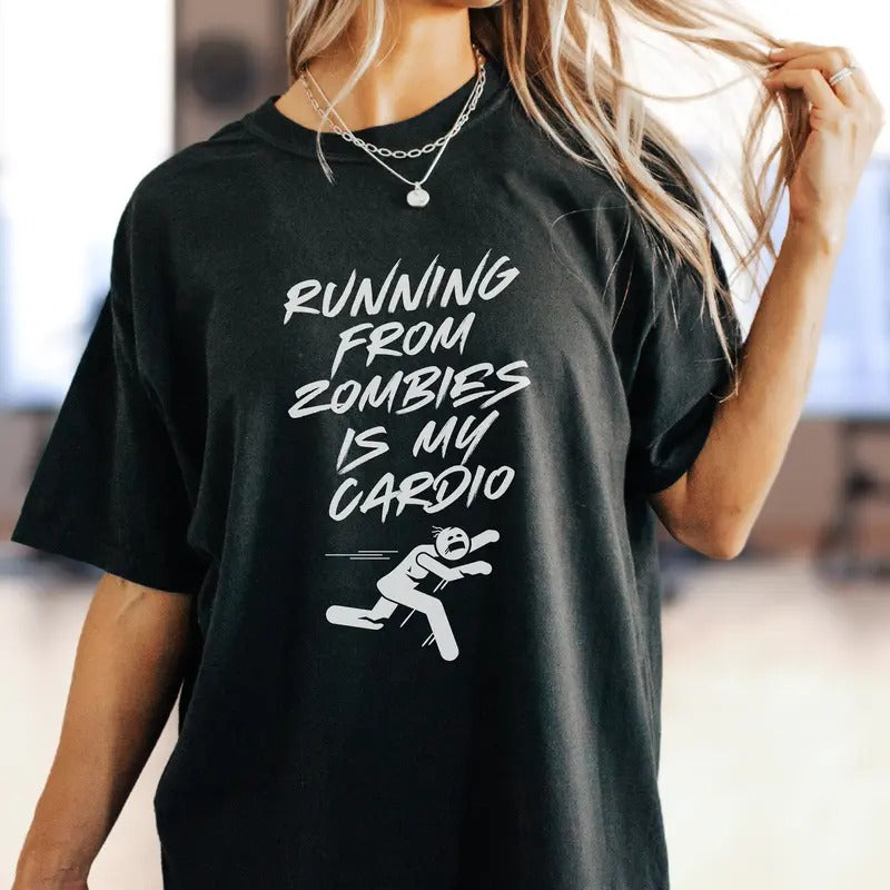 Funny Halloween Oversized Tee Gift For Gym Cardio Halloween Tee With Funny Design Cute Gift For Person Who Hates Cardio