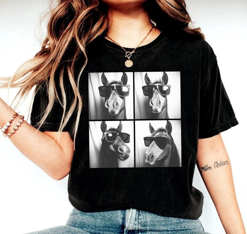 Funny Horse Shirthorse With Sunglasseshorse Lover Teehorses Photo Teehorse Silhouette Shirt Equestrian Teesgift For Horse Owner Shirt T-shirt, sweater and Hoodie