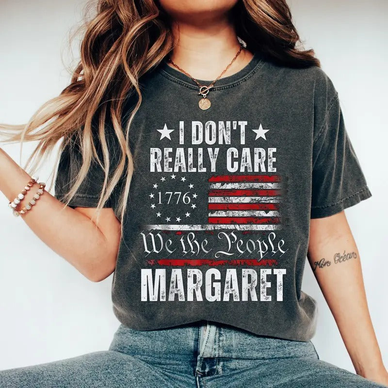 Funny I Dont Really Care Margaret Shirt Vintage Style 100% Cotton Glidan T-Shirt Top