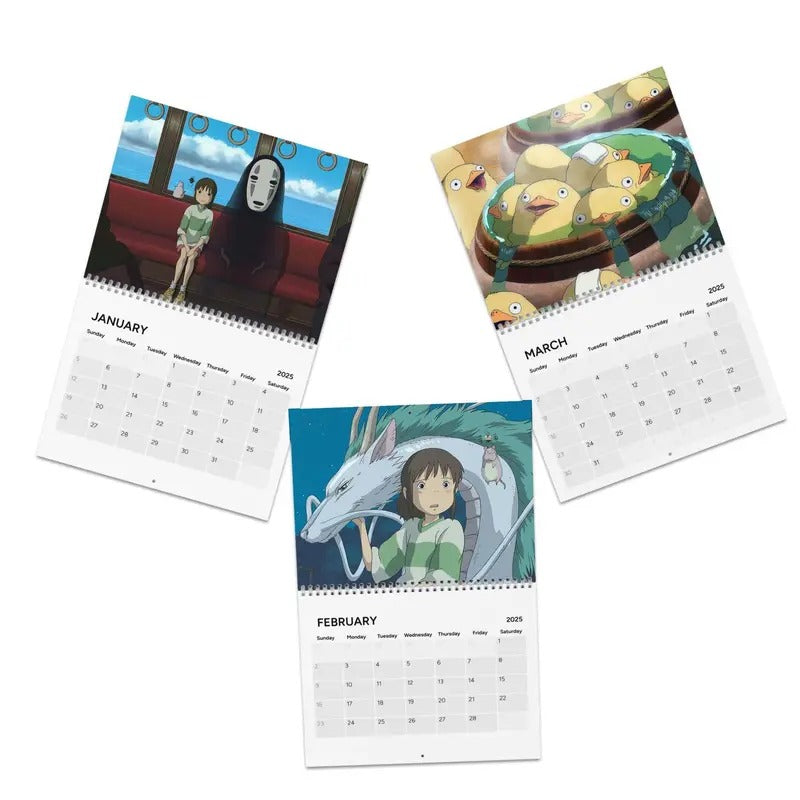 Ghibli 2025 Wall Calendar, Spirited Away Scene, Chihiro Anime Calendar, Movie Scenes, 2025 Calendar, Chihiro Calendar, Otaku Gif