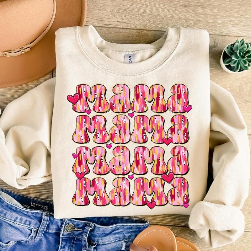 Mama Valentine Sweatshirt, Valentine Heart Sweatshirt, Loved Mama Sweatshirt, Retro Valentine Sweatshirt, Valentines Day Sweatshirt, Glitter Valentine Sweatshirt, Valentine Coquette