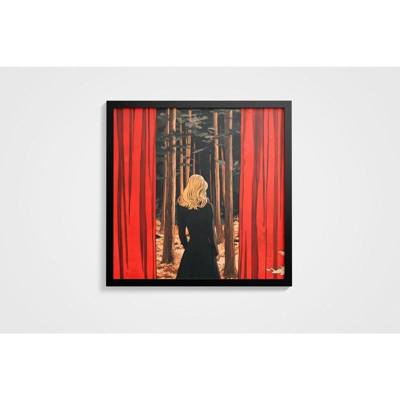 Mysterious Laura Palmer Twin Peaks Poster - Retro Illustration Fan Art - David Lynch Inspired Decor Analyze listing