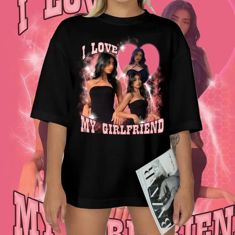 Personalized Customize Photo T-Shirt, I Love My Girlfriend Shirt, I Love My Boyfriend shirt, HL136style{n002}2