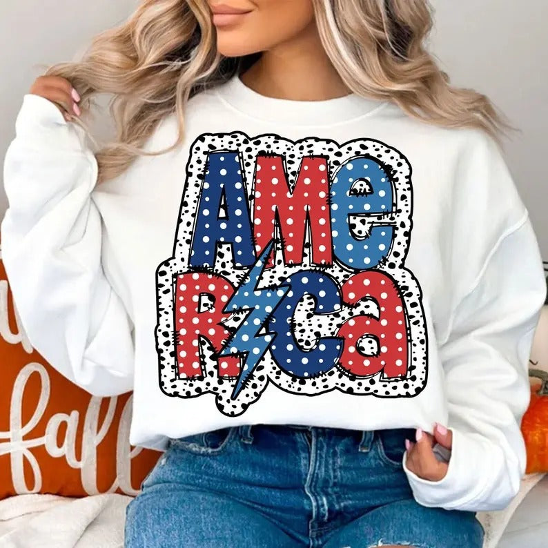 Premium Dalmatian America July Png, Fourth Of July,America Shirt, Independence Day sweatshirt