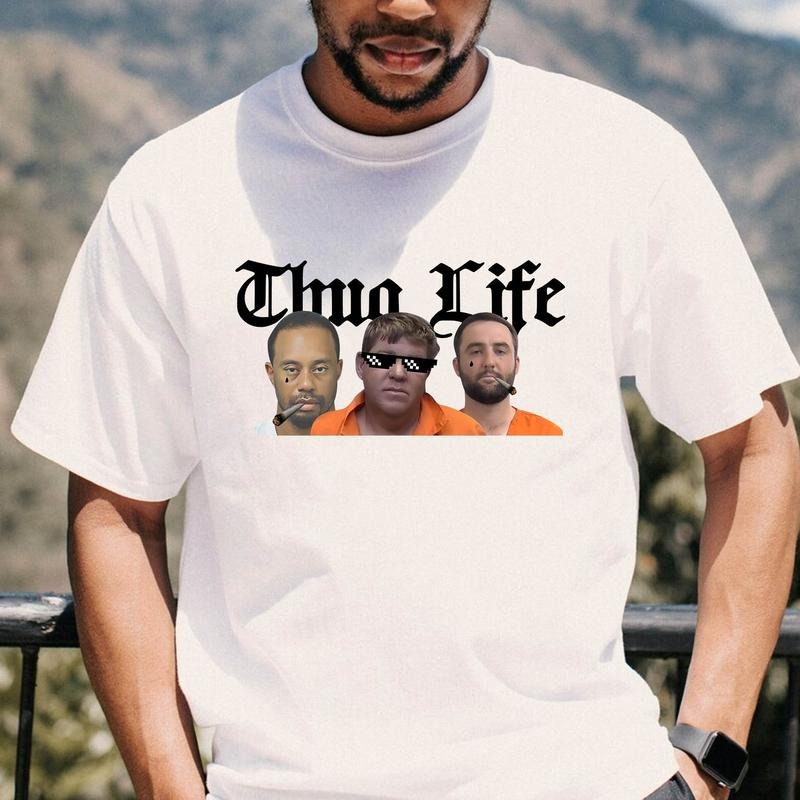 Scottie Scheffler Thug Life T Shirt, Scottie Scheffler Mug Shot, Free Scottie Shirt, Tiger Woods, & John Daly, Free Scottie Shirt, Unisex T-Shirt, Gifts For Men Women, Short Sleeve Tee Shirt