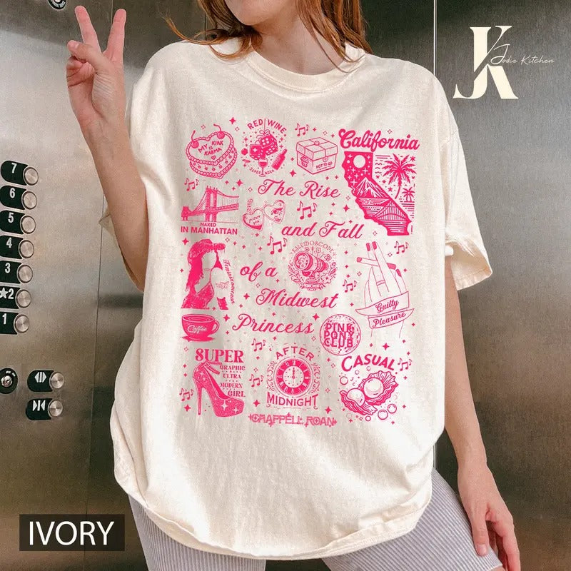 The Midwest Princess Shirt, Chappell Roan T-Shirt, Pink Pony Club Shirt, Midwest Princess 2024 Tour Tee, Chappell Roan Merch, Hot To Go Shirt, The Rise and Fall of a Midwest Princess Shirt