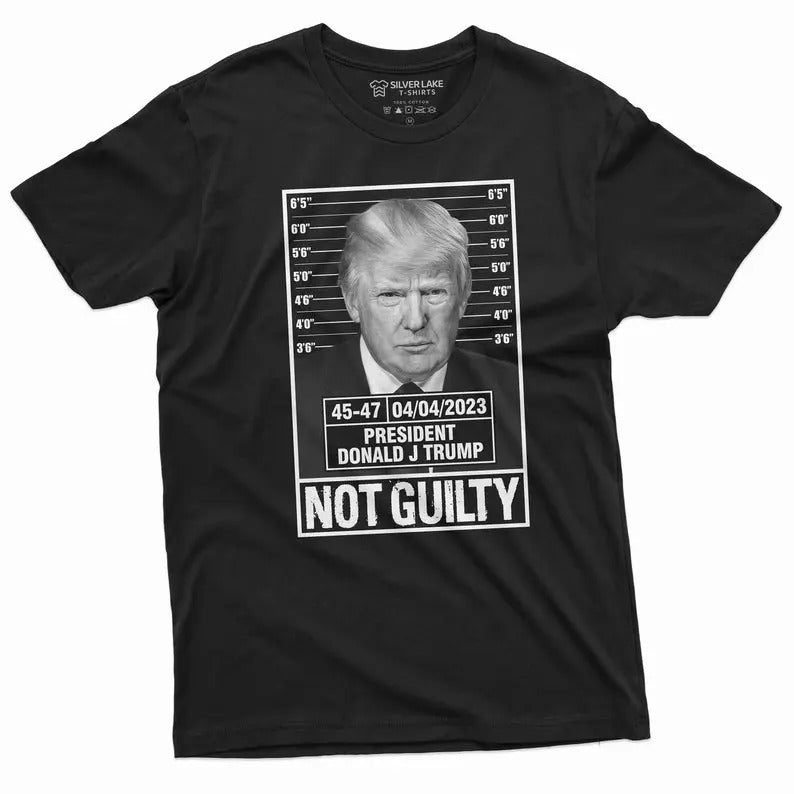 Trump Police Mugshot Photo T-shirt Not Guilty 45-47 President Tee shirt sweater and hoodie