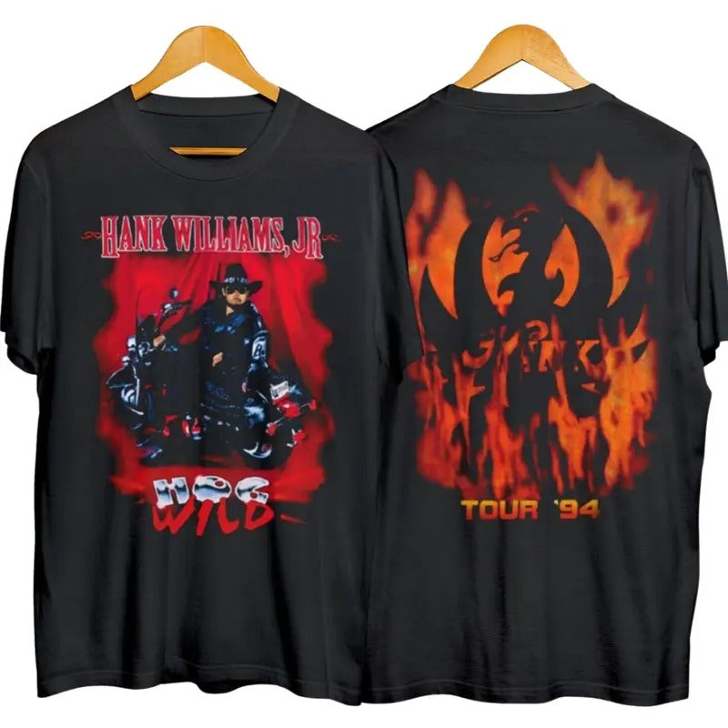 Vintage Hank Williams Jr Hog Wild Tour Music 1994 Retro T-Shirt Unisex Classic