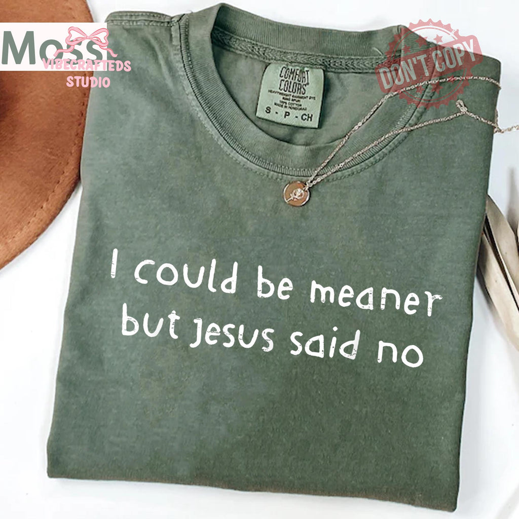 Could Meaner Jesus Said Christian Faith Humor Tee Religious Quote Comfort Colors Christian (1)