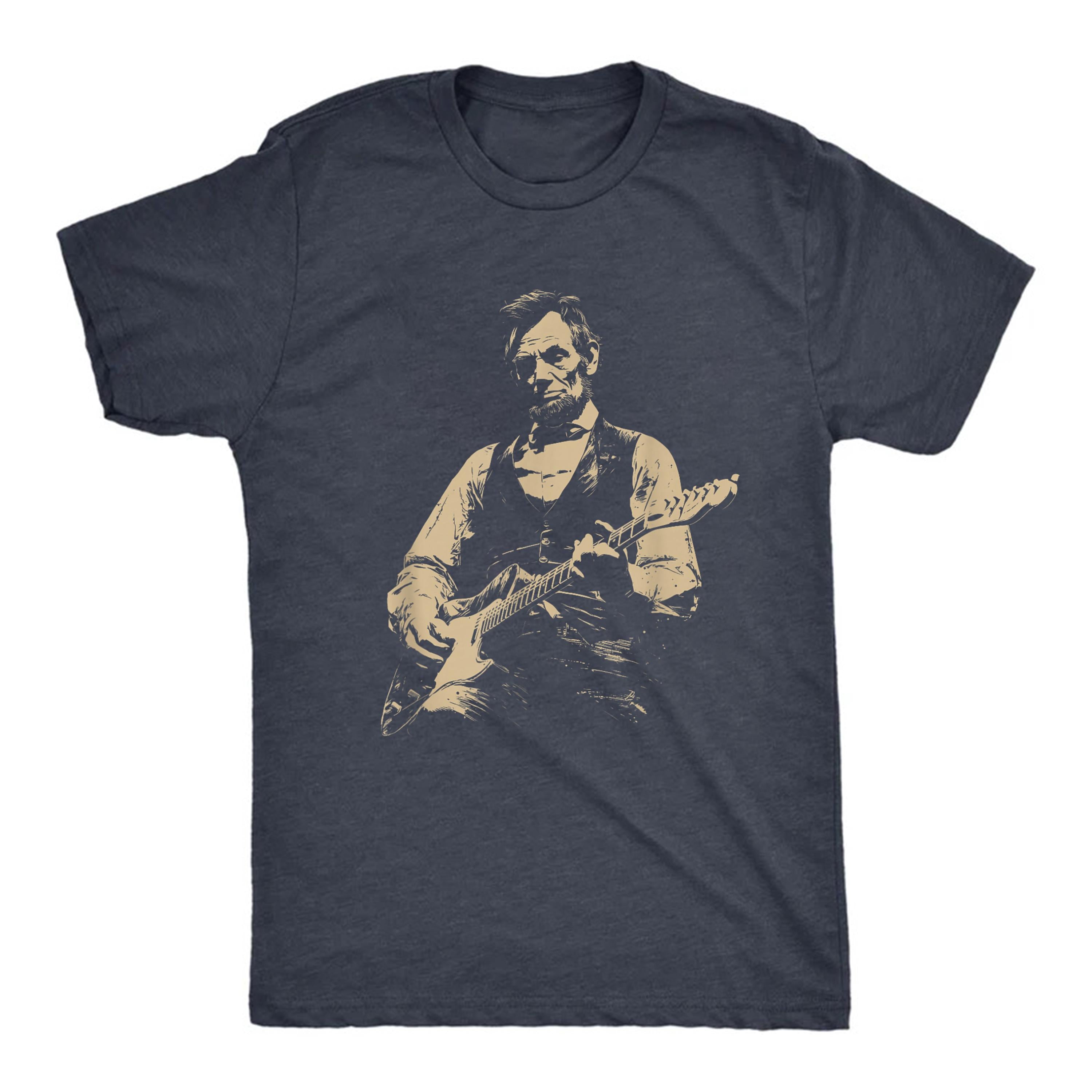 Abraham Lincoln Guitar Retro Political Humor Tee Unisex T-shirt, Sweatshirt, Hoodie (1)