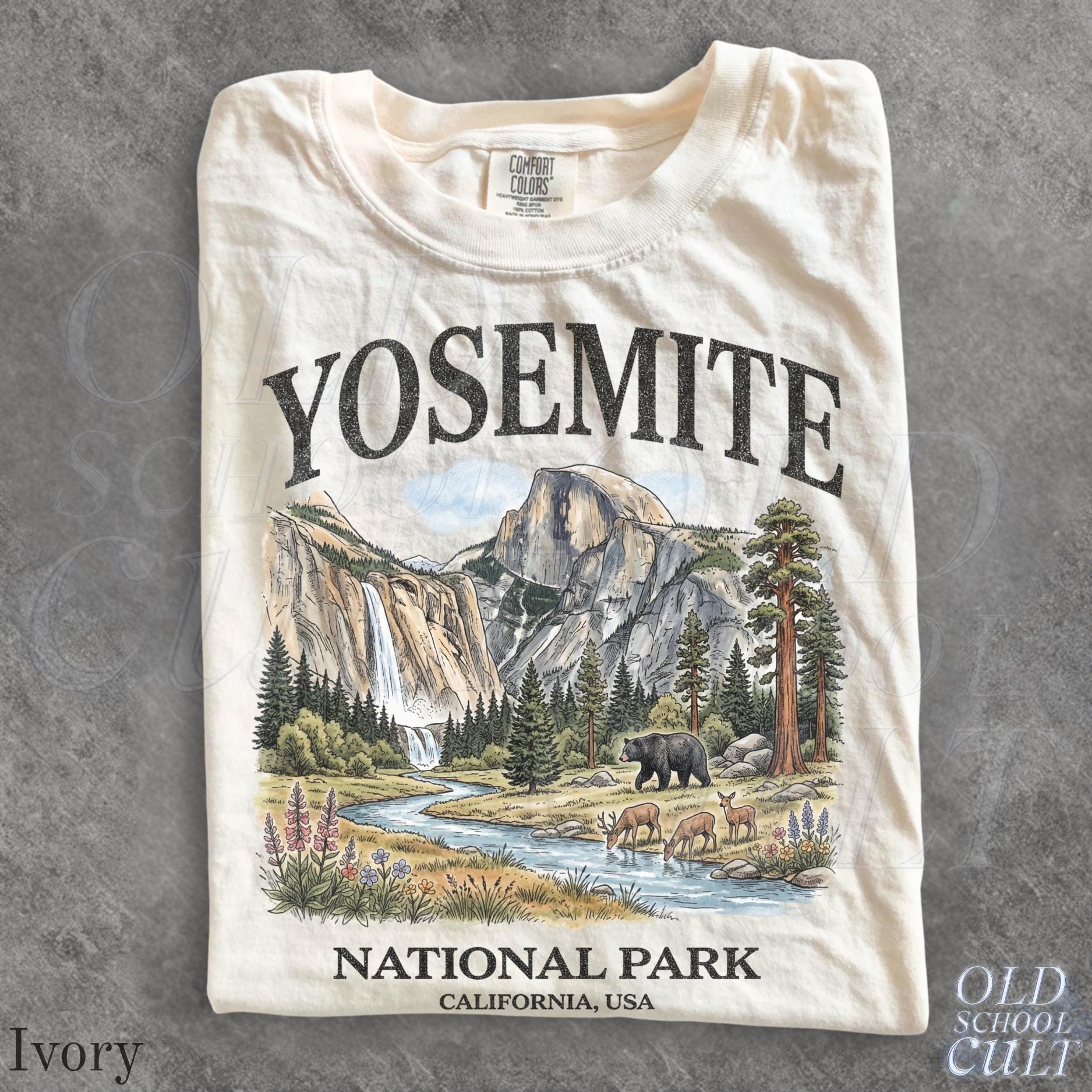 Yosemite National Park Vintage 90s Retro Comfort Colors California Wildlife Bear Usa Tee (1)