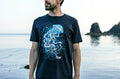 Smugairle Organic Earth Positive Tee Irish Word Jellyfish Seal Spit Dark Navy Blue (1)