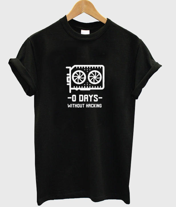 0 days without hacking t-shirt Hoodie, Sweatshirt | PureTeeCo.com