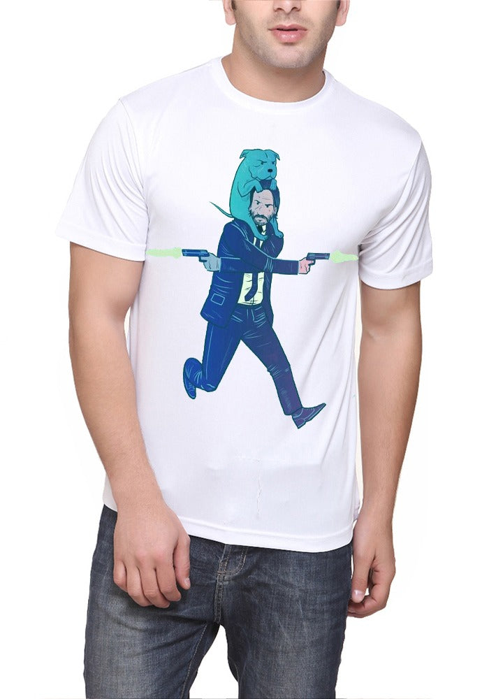 John Wick White Half Sleeve T-Shirt Style004 Hoodie, Sweatshirt | PureTeeCo.com