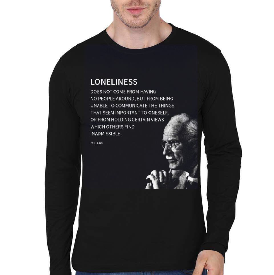 Carl Jung Loneliness Quote Full Sleeve T-Shirt Hoodie, Sweatshirt | PureTeeCo.com