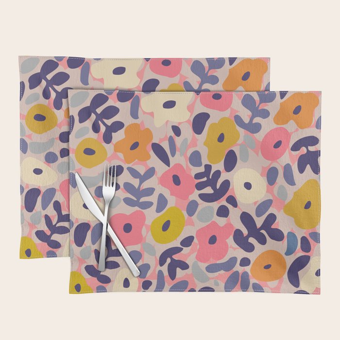 Funny sunny floral pattern Placemat Gallery Image 1