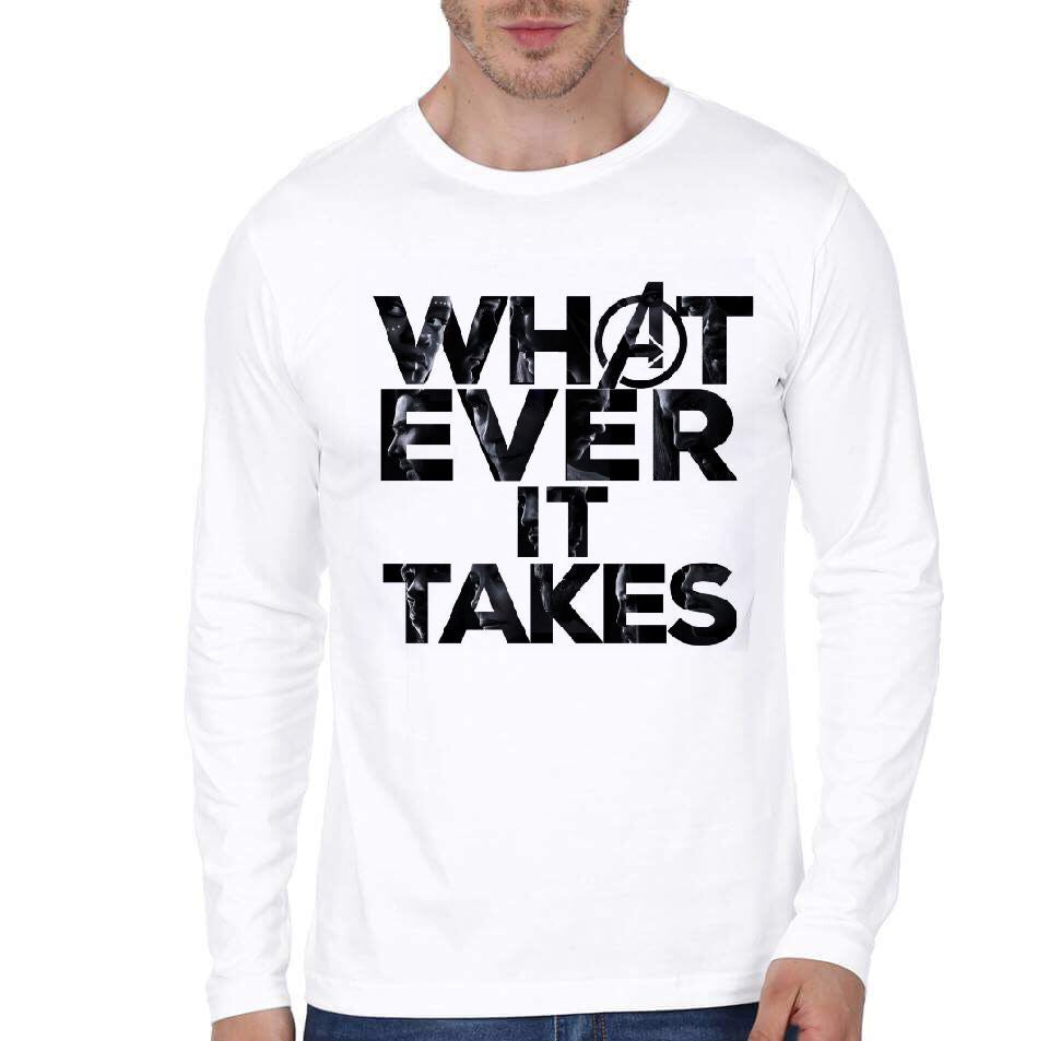 Avengers Whateever It Takes White Full Sleeve T-Shirt Hoodie, Sweatshirt | PureTeeCo.com