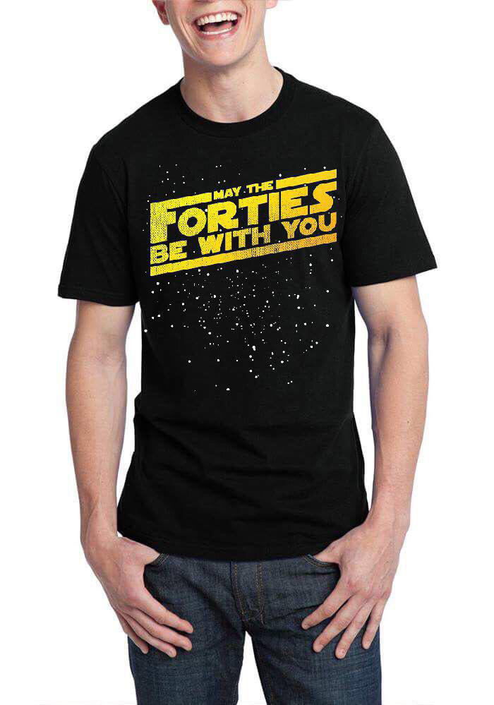 May The Forties Be With You Half Sleeve Black T-Shirt Hoodie, Sweatshirt | PureTeeCo.com
