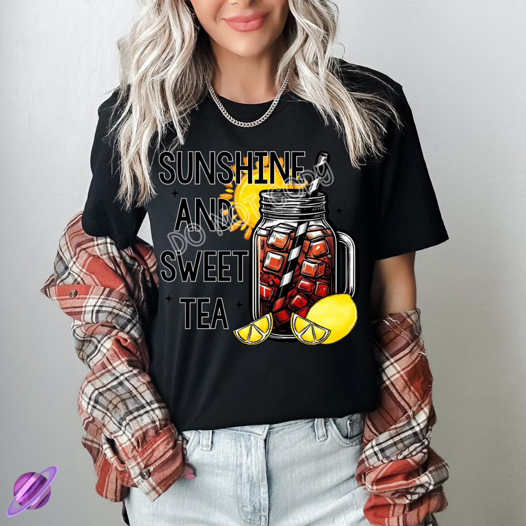 SUNSHINE AND SWEET TEA TEE Hoodie, Sweatshirt | PureTeeCo.com (Image 1)