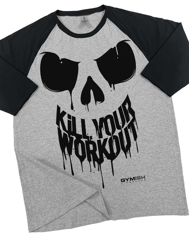 078. RAGLAN Kill Your Workout Funny Gym T-Shirt for Men Hoodie, Sweatshirt | PureTeeCo.com