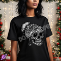 BLING SKULLFLOWER HAIR BUN TEE Hoodie, Sweatshirt | PureTeeCo.com (Image 1)