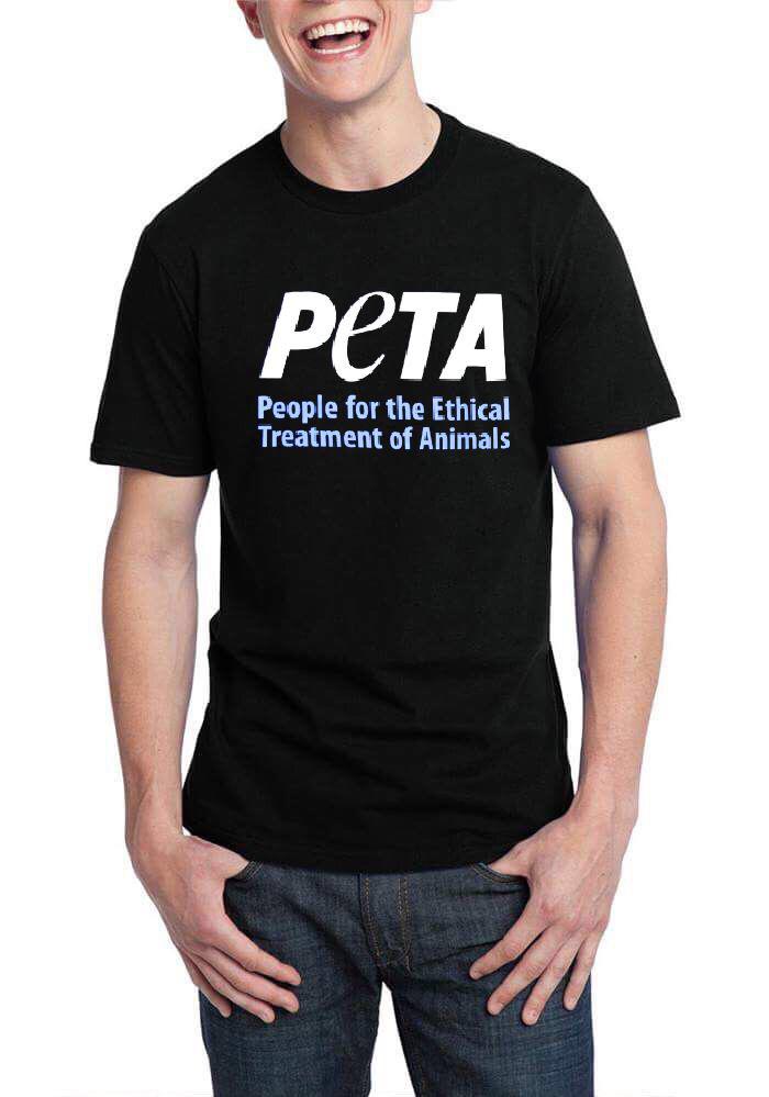 Peta Black Half Sleeve T-Shirt Hoodie, Sweatshirt | PureTeeCo.com