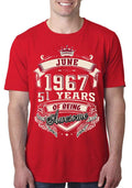 June 1967 51 Years Of Being Awesome Red T-Shirt Hoodie, Sweatshirt | PureTeeCo.com