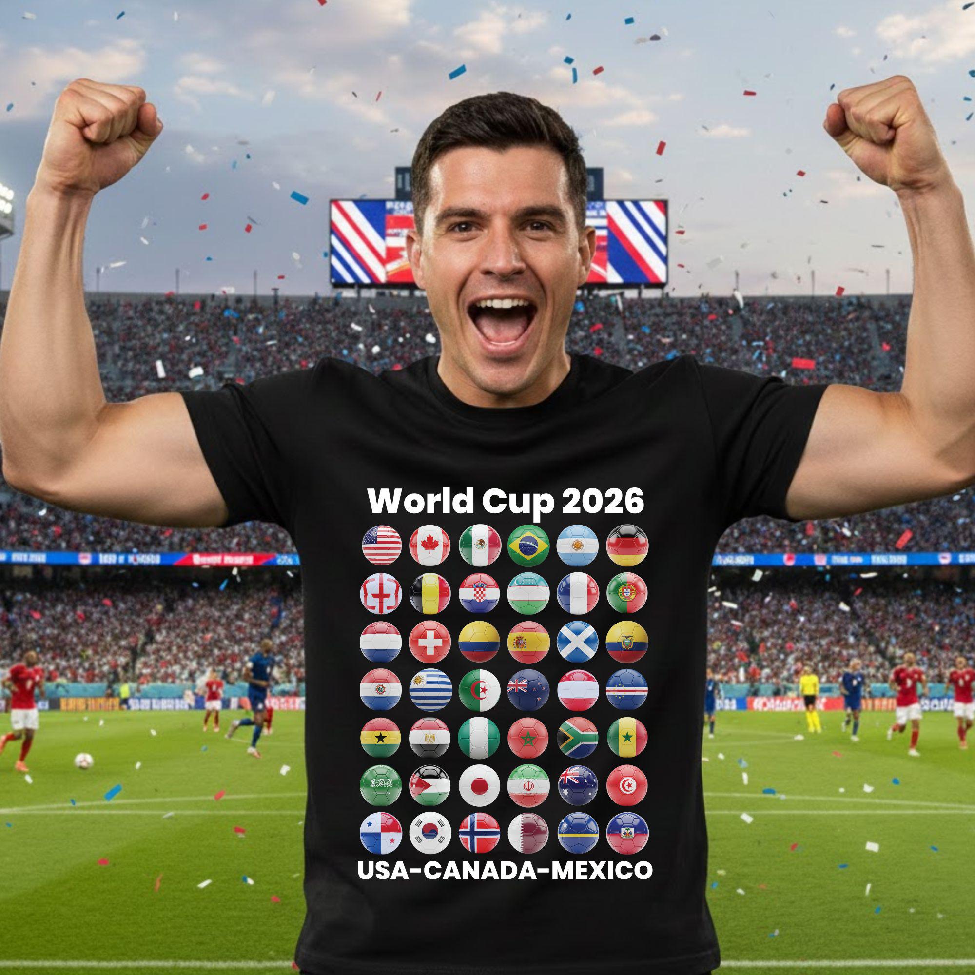 Soccer World Cup 2026 Country Ball Football Fan Game Day Tees Sports (2)