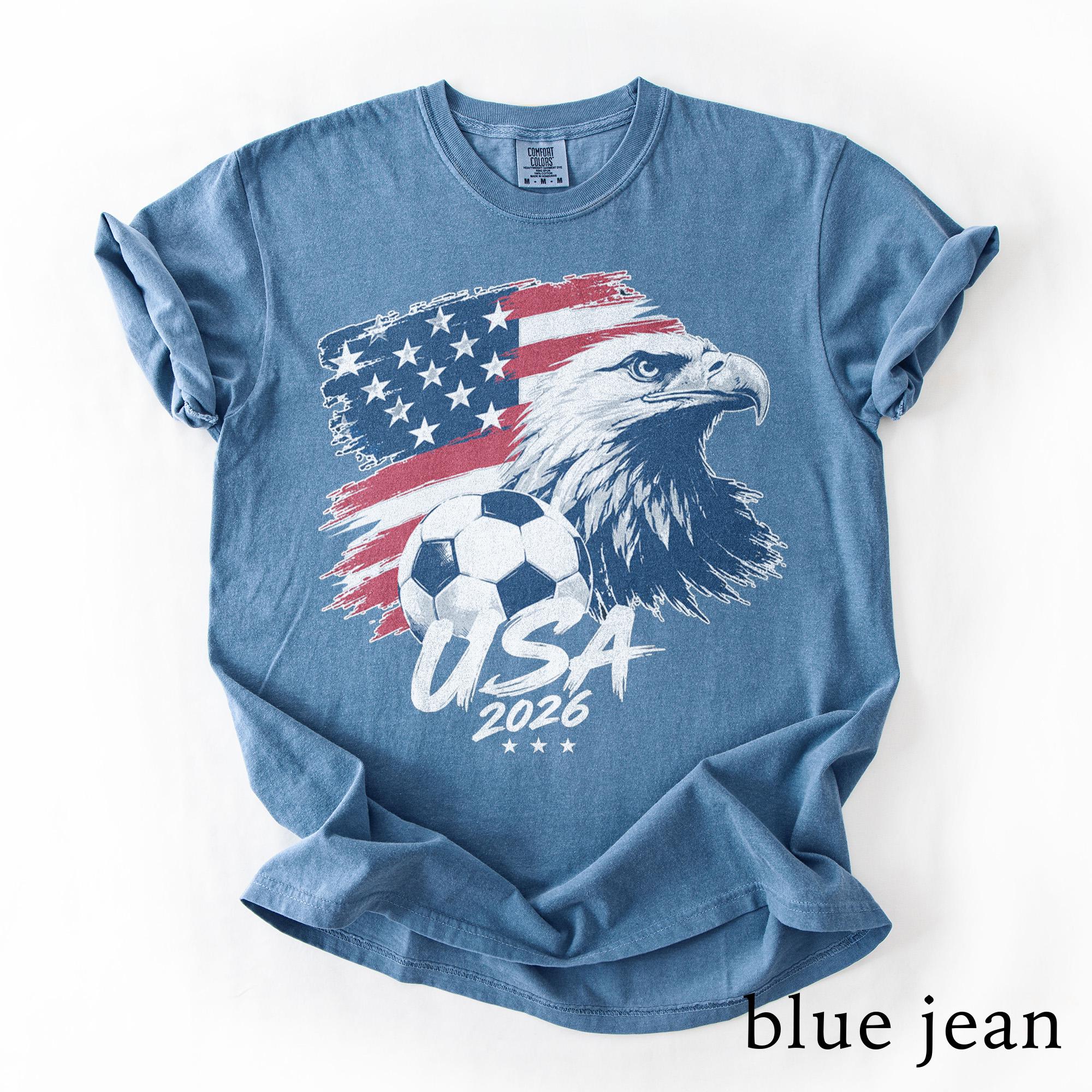 Vintage Usa World Cup 2026 Soccer American Eagle Football Fan Patriotic Sports Comfort Colors Tee (2)
