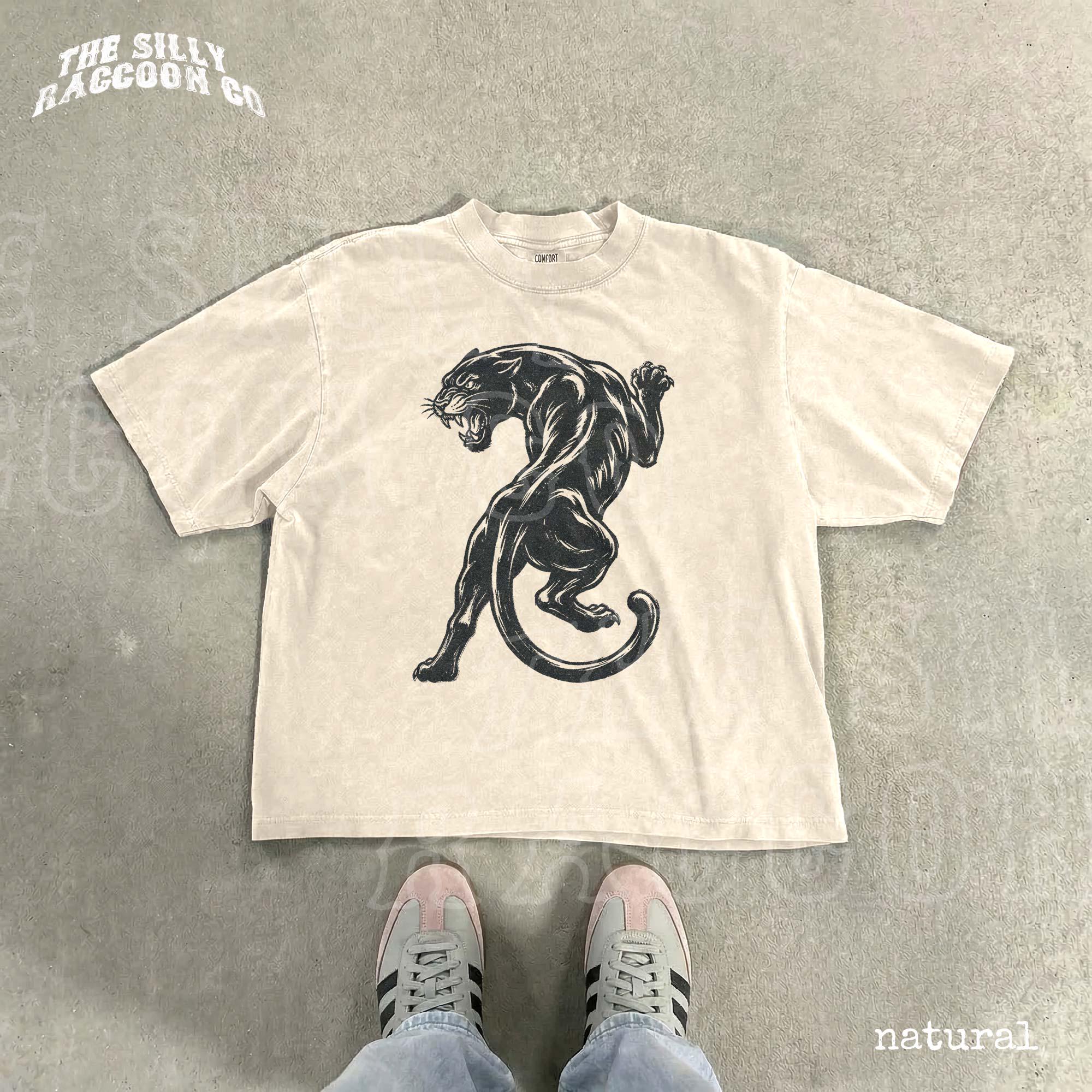 Vintage Black Panther Y2k Streetwear Tattoo Flash Comfort Colors Retro 90s Animal Tee (2)