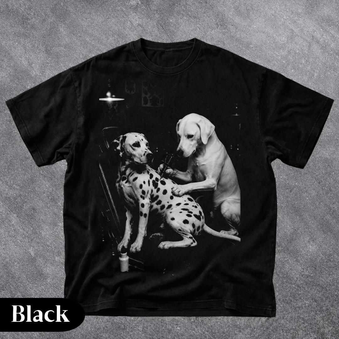 Retro Dalmatian Tattoo Artist Meme Dog Lover Vintage Canine Comfort Colors (2)