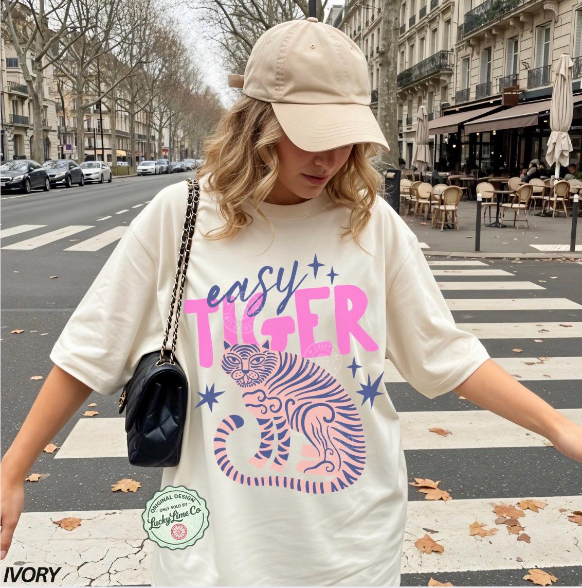 Easy Tiger Comfort Colors Retro Tiger Tiger Boho Tees Retro Vintage Tiger (2)