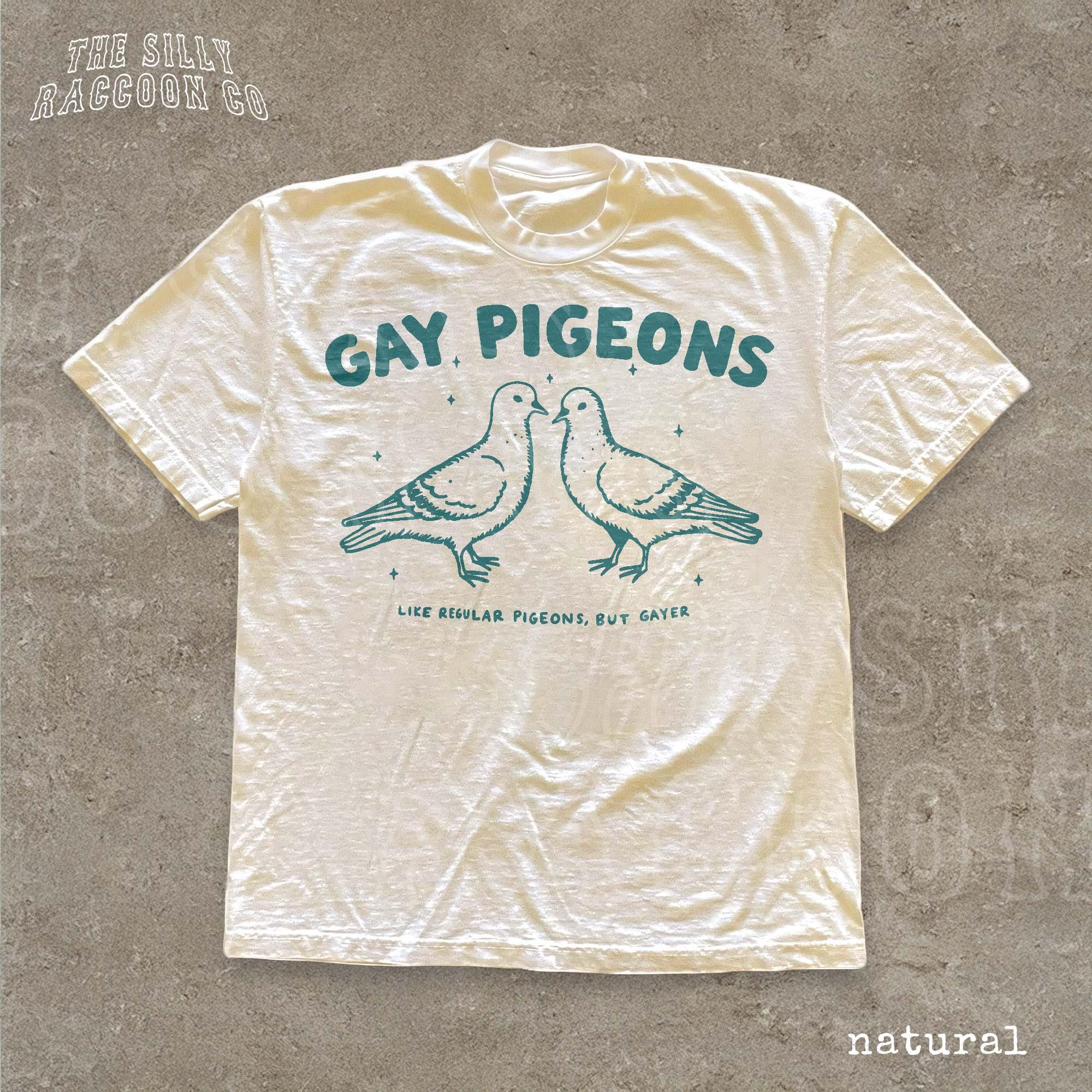 Gay Pigeons Comfort Colors Lgbtq Pride Tee Vintage Queer Inappropriate Sarcastic Humor (2)