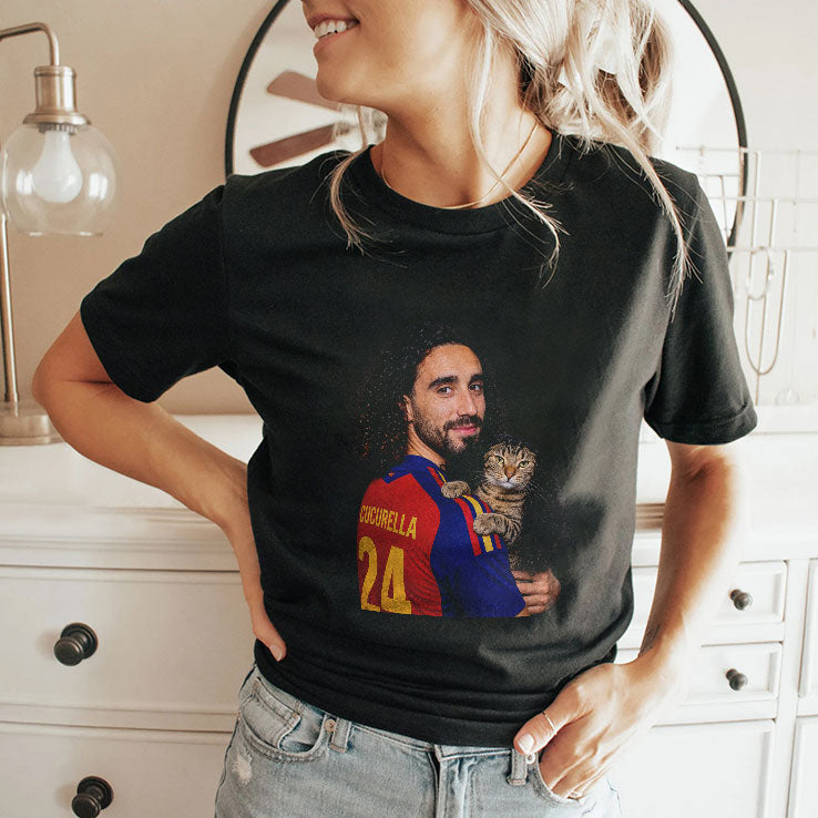 Marc Cucurella Cat and Messi Spain Champions Meme T Shirt