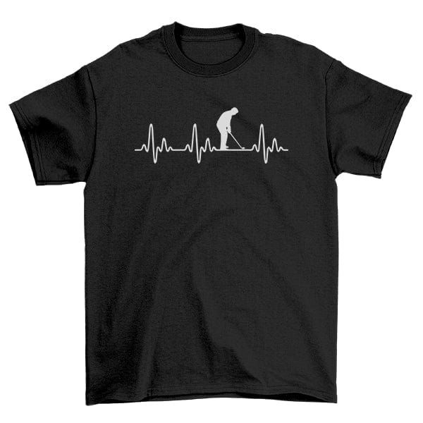 Golf Heartbeat TShirt Swing into Hoodie, Sweatshirt | PureTeeCo.com (Image 1)