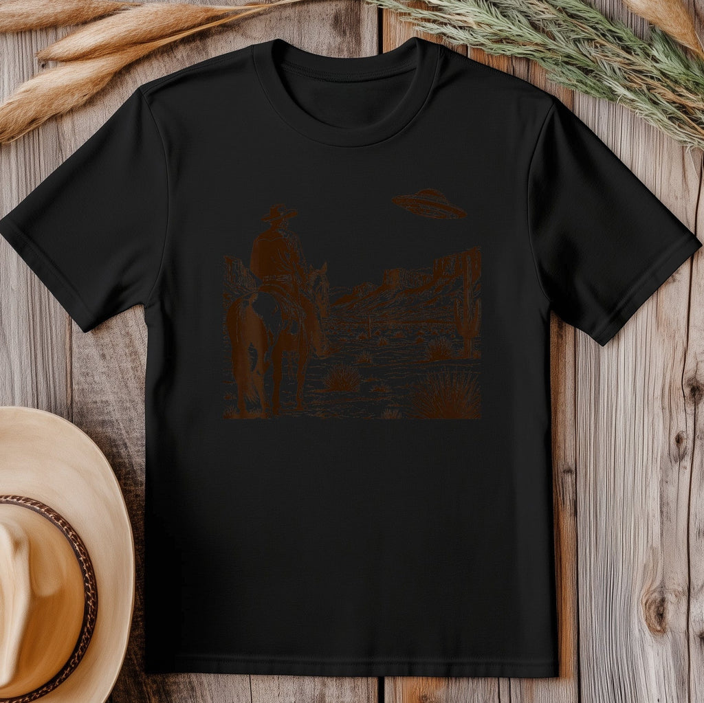 UFO Western T-Shirt - Alien Cowboy Hoodie, Sweatshirt | PureTeeCo.com (Image 2)