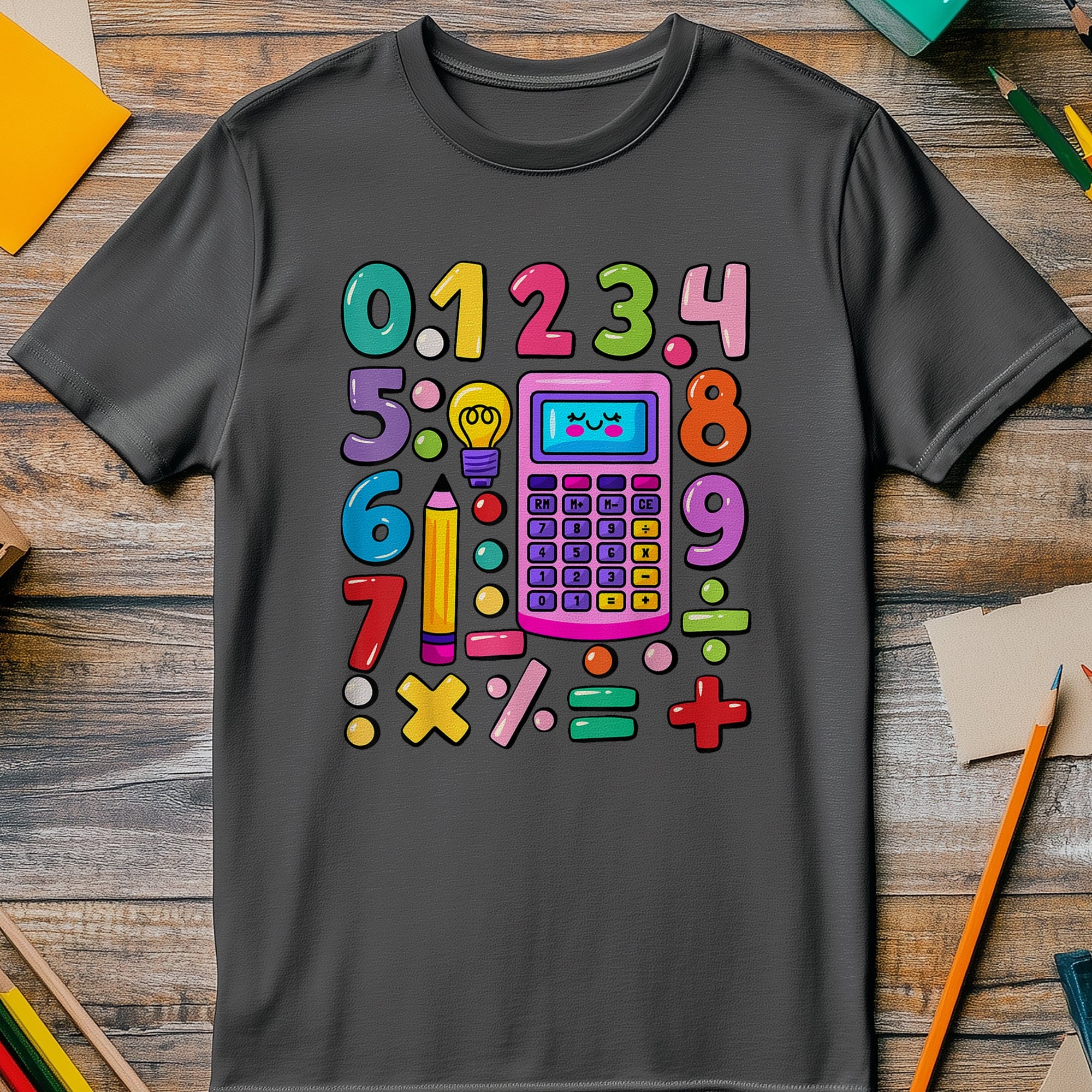 Numbers Calculator Math Day Kids Tee Hoodie, Sweatshirt | PureTeeCo.com (Image 4)