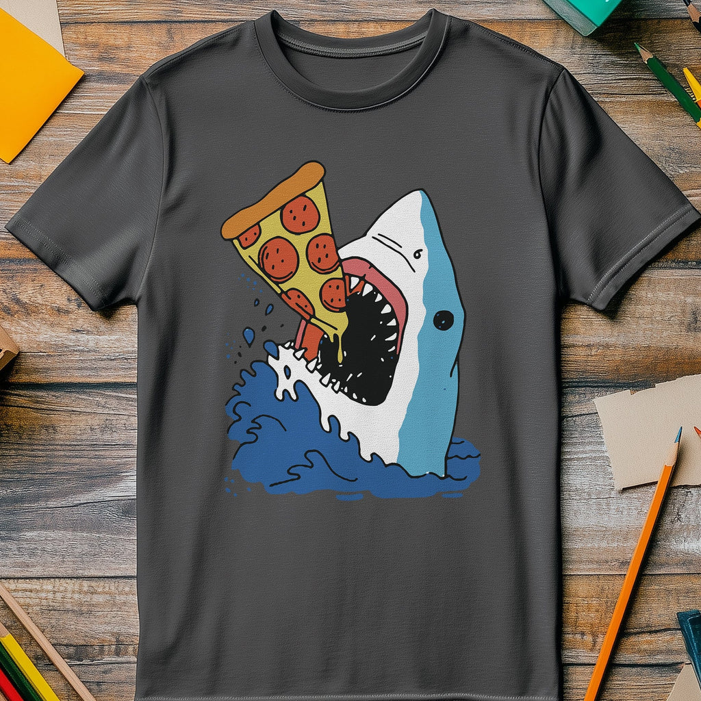 Shark Attack Pizza T-shirt - Hoodie, Sweatshirt | PureTeeCo.com (Image 3)