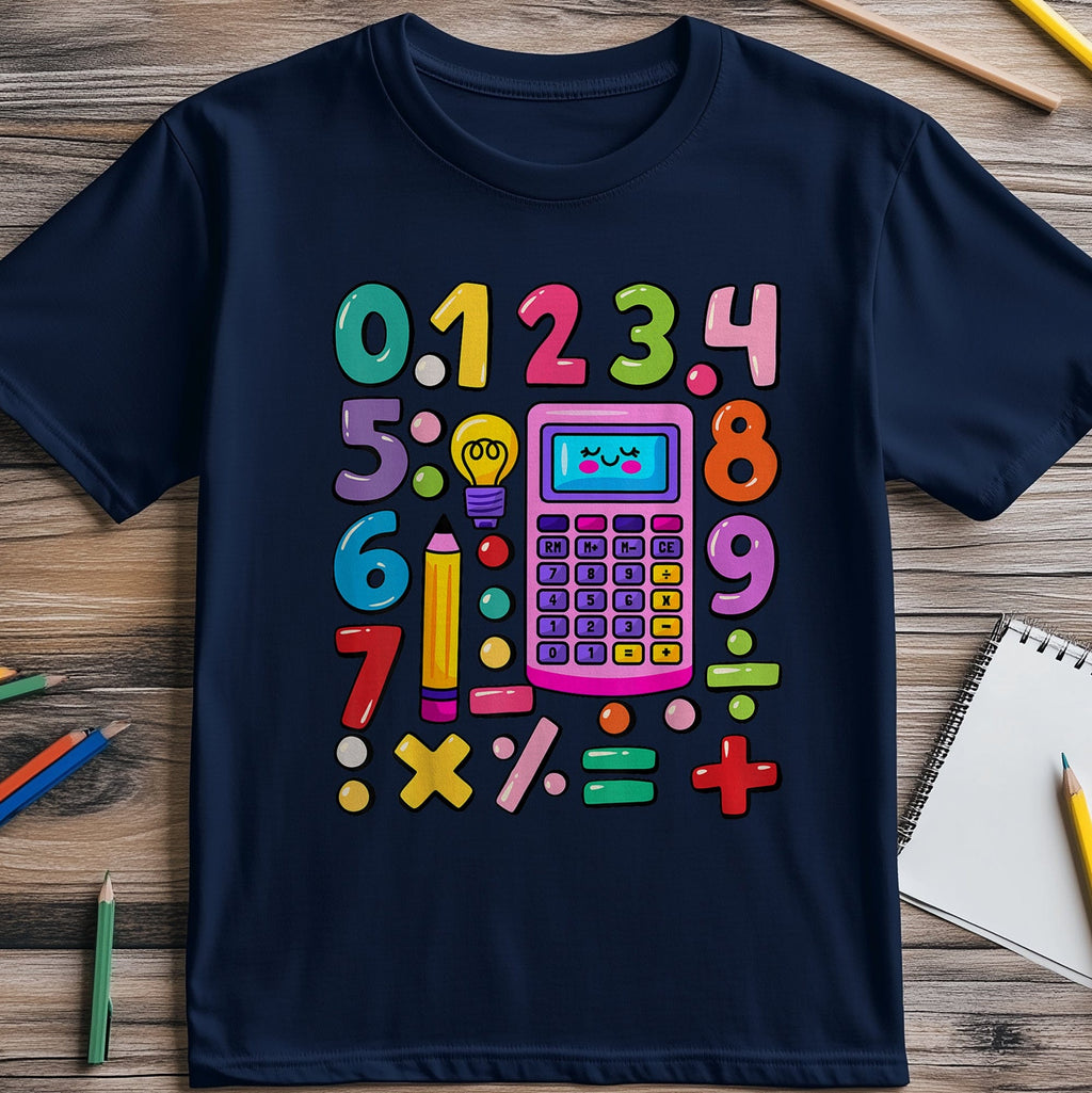 Numbers Calculator Math Day Kids Tee Hoodie, Sweatshirt | PureTeeCo.com (Image 5)