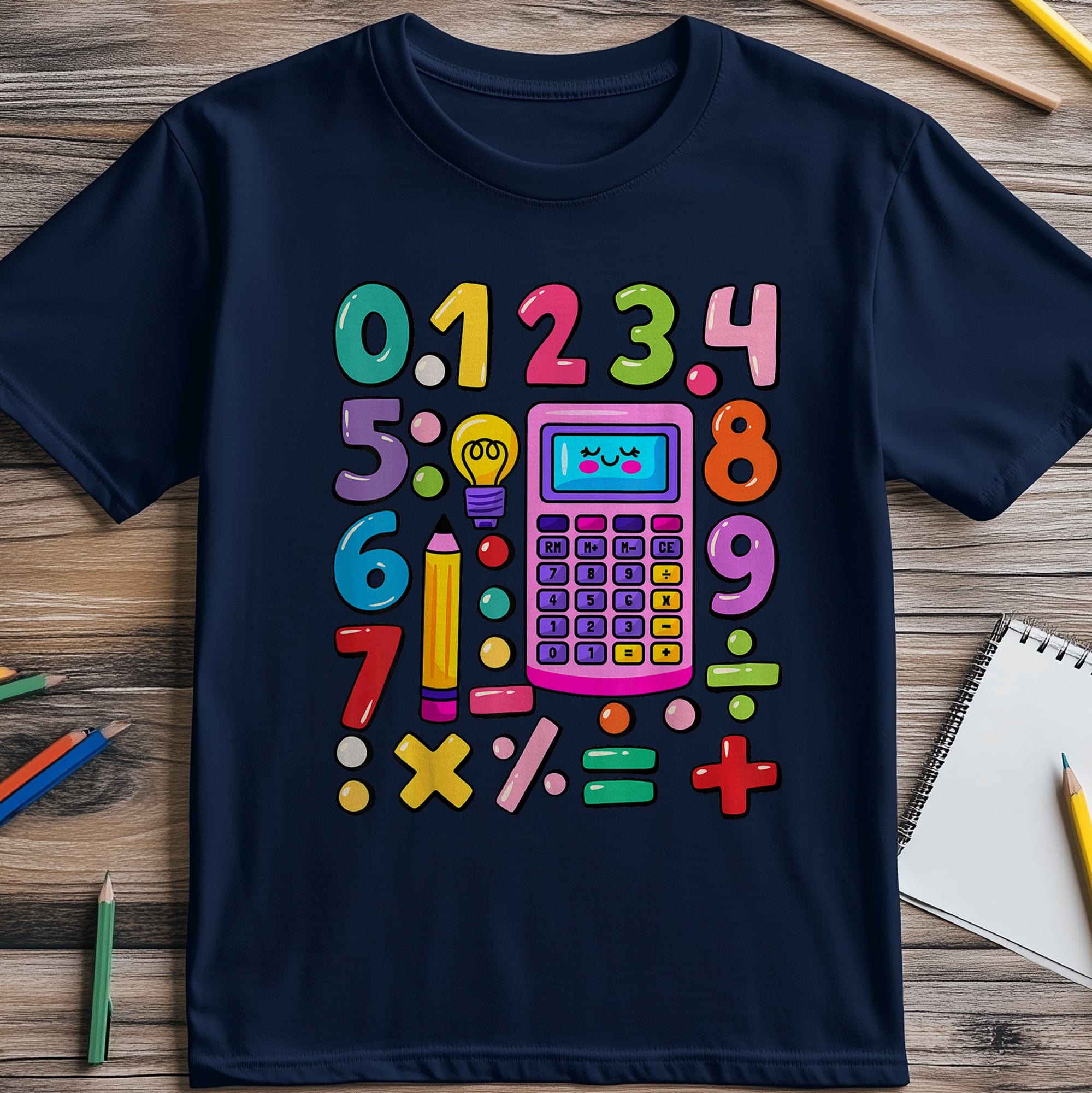 Numbers Calculator Math Day Kids Tee Hoodie, Sweatshirt | PureTeeCo.com (Image 5)