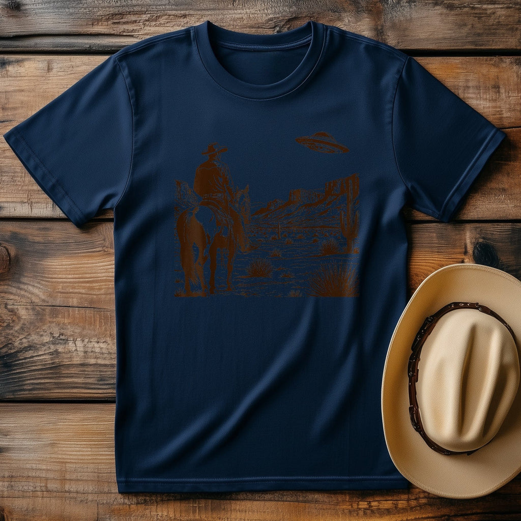 UFO Western T-Shirt - Alien Cowboy Hoodie, Sweatshirt | PureTeeCo.com (Image 4)